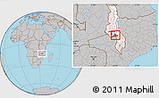 Gray Location Map of Kasumbu, highlighted country, highlighted parent region