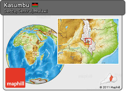 Physical Location Map of Kasumbu, highlighted country, highlighted parent region