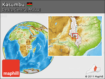 Physical Location Map of Kasumbu, highlighted country, highlighted parent region