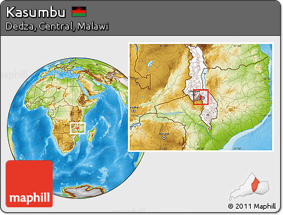 Physical Location Map of Kasumbu, highlighted country, highlighted parent region