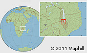 Savanna Style Location Map of Kasumbu, highlighted parent region, within the entire country