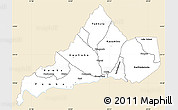 Classic Style Simple Map of Dedza, single color outside