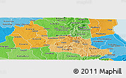 Political Shades Panoramic Map of Dowa