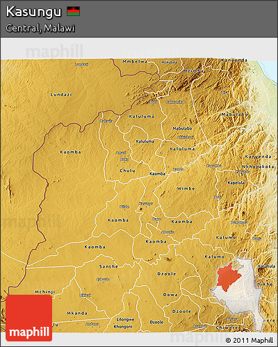 Physical 3D Map of Kasungu