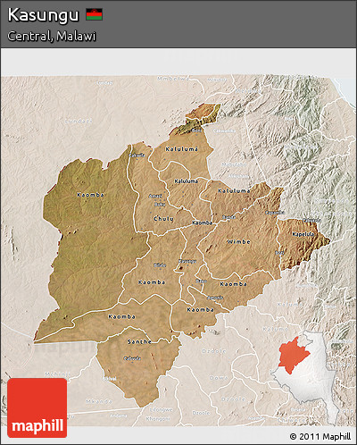 Satellite 3D Map of Kasungu, lighten