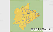 Savanna Style 3D Map of Kasungu, single color outside