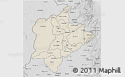 Shaded Relief 3D Map of Kasungu, desaturated