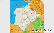 Shaded Relief 3D Map of Kasungu, political shades outside