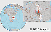 Gray Location Map of Chulu, highlighted country, highlighted grandparent region