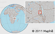 Gray Location Map of Chulu, highlighted parent region