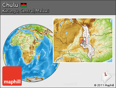 Physical Location Map of Chulu, highlighted country, highlighted parent region