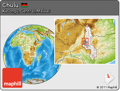 Physical Location Map of Chulu, highlighted country, highlighted parent region