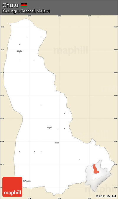 Classic Style Simple Map of Chulu, single color outside