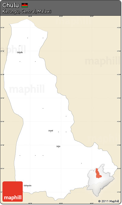 Classic Style Simple Map of Chulu, single color outside