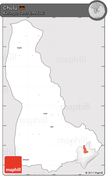 Silver Style Simple Map of Chulu, cropped outside
