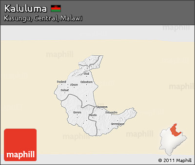 Classic Style 3D Map of Kaluluma, single color outside
