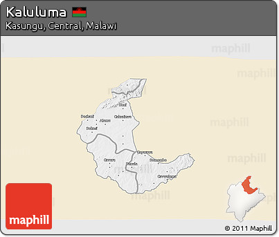 Classic Style 3D Map of Kaluluma, single color outside