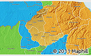 Physical 3D Map of Kaluluma, political outside