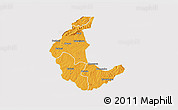 Political 3D Map of Kaluluma, cropped outside