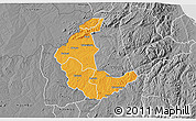 Political 3D Map of Kaluluma, desaturated