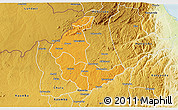 Political 3D Map of Kaluluma, physical outside