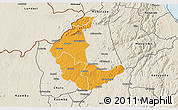 Political 3D Map of Kaluluma, shaded relief outside