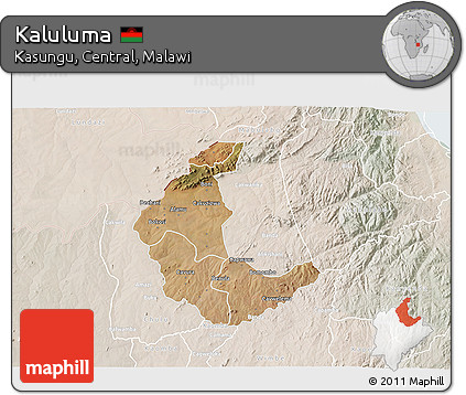 Satellite 3D Map of Kaluluma, lighten