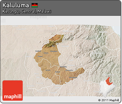 Satellite 3D Map of Kaluluma, lighten