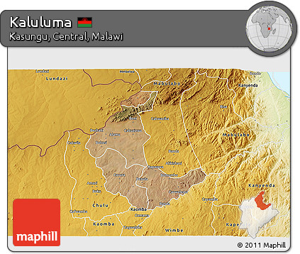 Satellite 3D Map of Kaluluma, physical outside