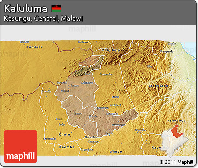 Satellite 3D Map of Kaluluma, physical outside
