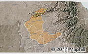 Satellite 3D Map of Kaluluma, semi-desaturated