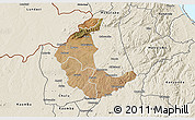Satellite 3D Map of Kaluluma, shaded relief outside