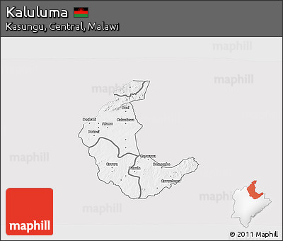 Silver Style 3D Map of Kaluluma, single color outside