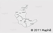 Silver Style 3D Map of Kaluluma, single color outside
