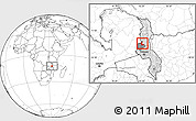 Blank Location Map of Kaluluma, highlighted country, highlighted parent region