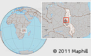 Gray Location Map of Kaluluma, highlighted country, highlighted parent region