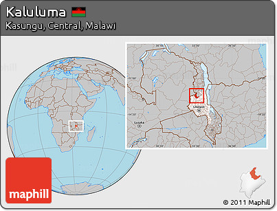 Gray Location Map of Kaluluma, highlighted grandparent region
