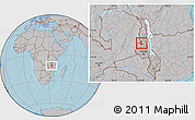 Gray Location Map of Kaluluma, hill shading