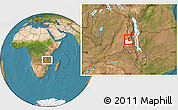 Satellite Location Map of Kaluluma, highlighted parent region
