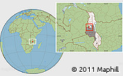 Savanna Style Location Map of Kaluluma, highlighted country, highlighted grandparent region