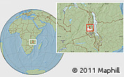Savanna Style Location Map of Kaluluma, highlighted parent region, hill shading