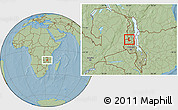 Savanna Style Location Map of Kaluluma, hill shading