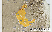 Physical Map of Kaluluma, semi-desaturated