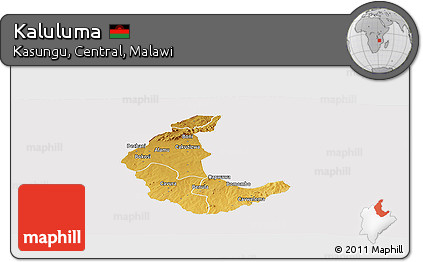 Physical Panoramic Map of Kaluluma, cropped outside