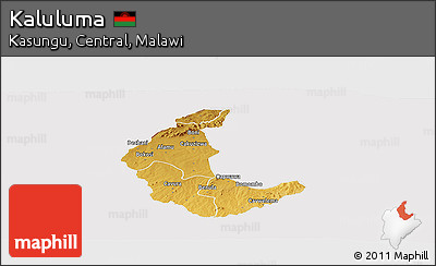 Physical Panoramic Map of Kaluluma, cropped outside