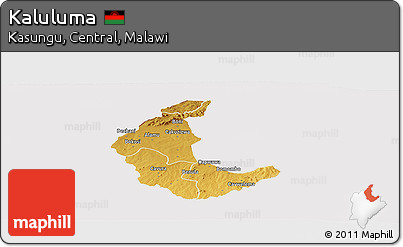 Physical Panoramic Map of Kaluluma, cropped outside