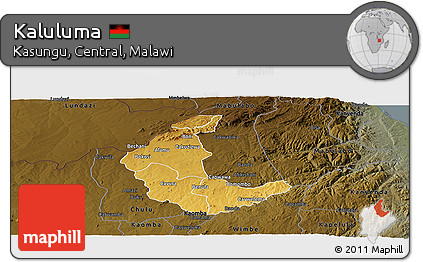 Physical Panoramic Map of Kaluluma, darken