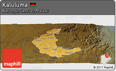 Physical Panoramic Map of Kaluluma, darken