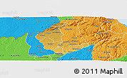 Physical Panoramic Map of Kaluluma, political outside