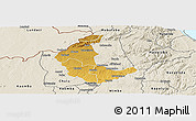 Physical Panoramic Map of Kaluluma, shaded relief outside